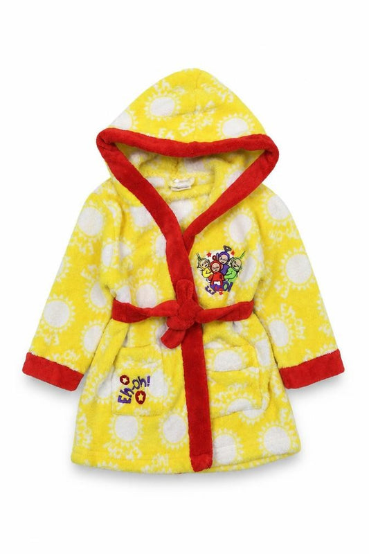 Front view of Preworn Baby Yellow Solid Capri Robe, size 18-24, Months