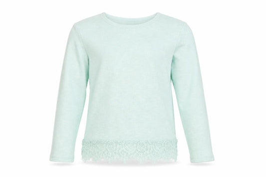 Front view of H&M girls’ green jumper, size 7-8, years