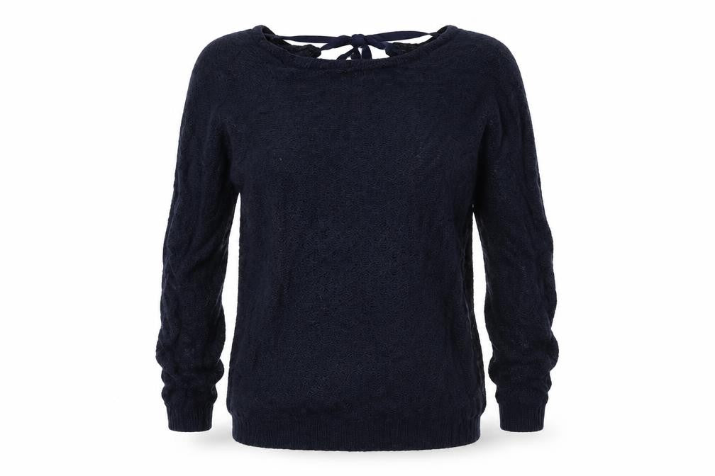 Front view of Dorothy Perkins women’s blue jumper, size UK 6