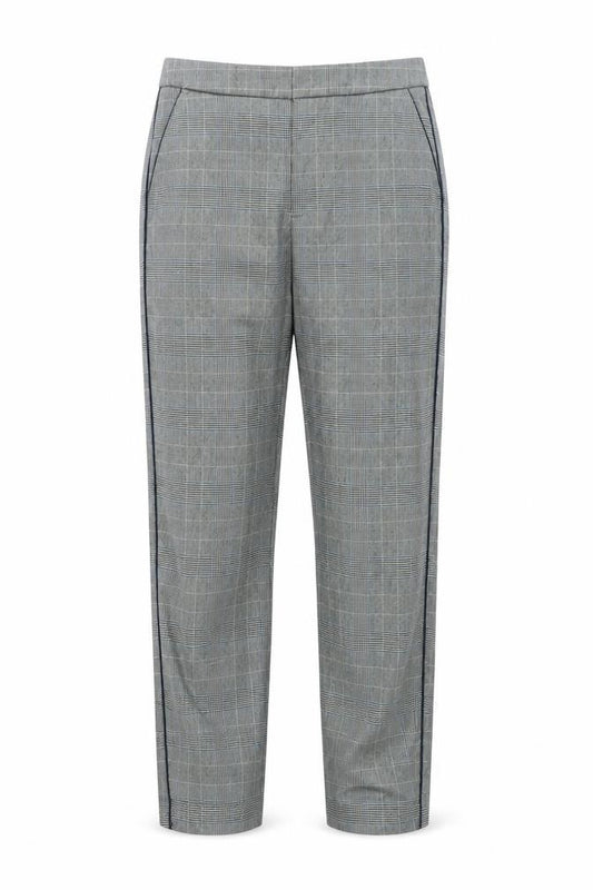 Front view of H&M men’s grey trousers, 25-inch leg