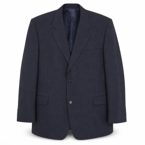 Preworn Mens Blue Striped  Jacket Suit Jacket Size 44