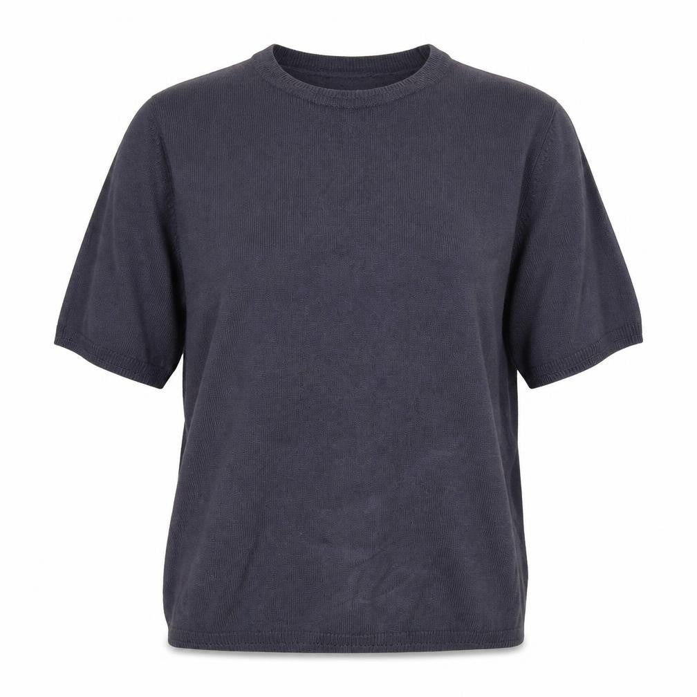 Front view of Preworn women’s blue jumper, size UK 12
