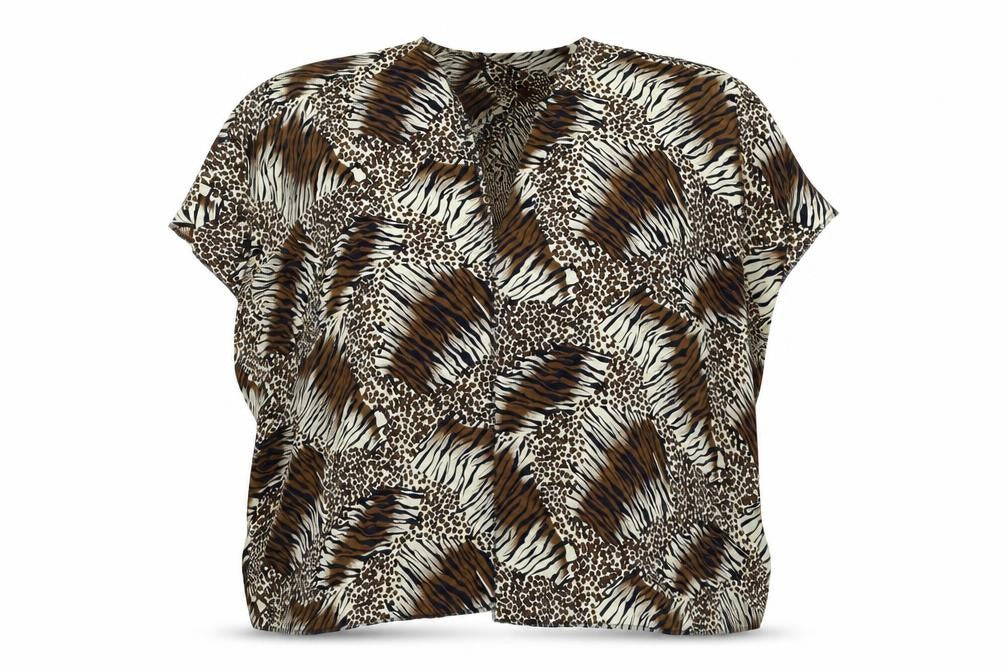 Preworn Womens Beige Animal Print  Cape Jumper Size M