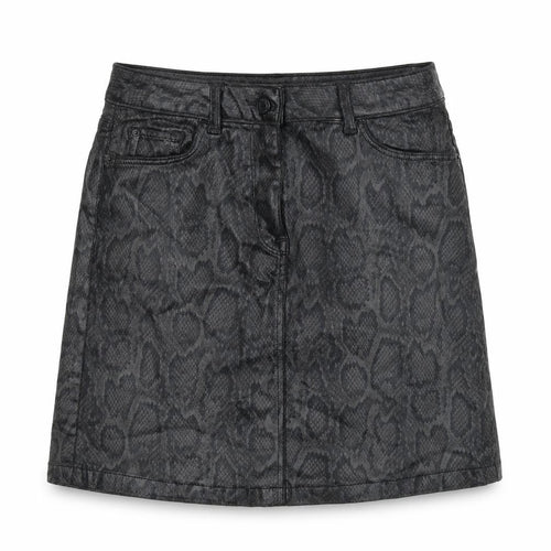 M&S Womens Grey Animal Print  A-Line Skirt Size 8  - Snake print