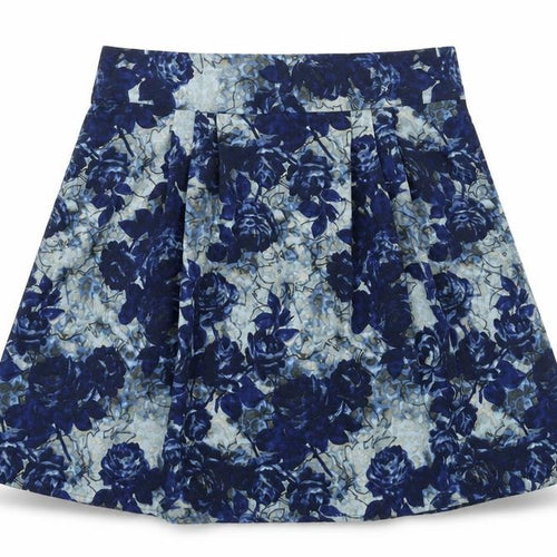 Preworn Womens Black Floral  Flare Skirt Size 10