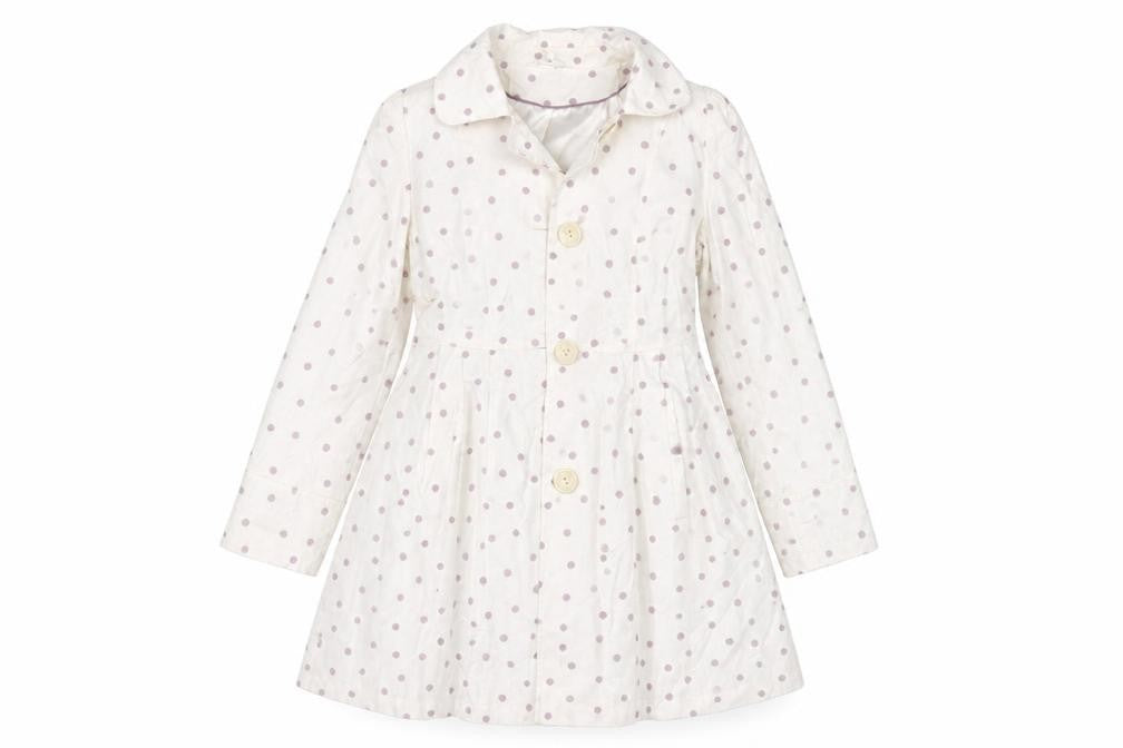 Marks and Spencer Womens White Polka Dot  Pea Coat Coat Size 12