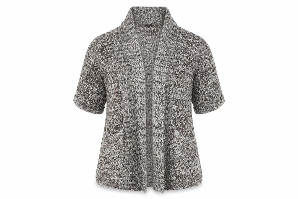 Front view of Primark women’s brown cardigan jumper, size UK 10