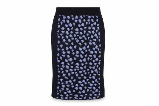 Front view of Per Una women’s multicoloured a-line skirt, size UK 8
