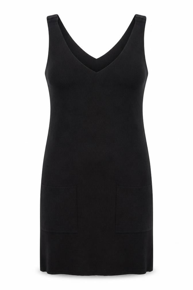 Front view of Pieces women’s black a-line, size L
