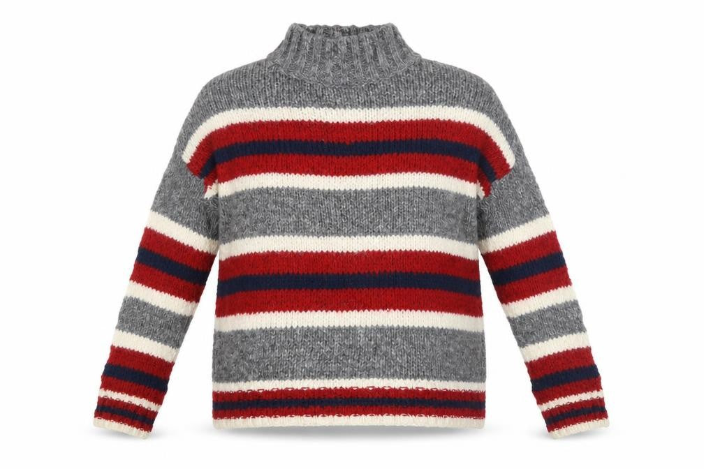Front view of Primark women’s red striped jumper, size S