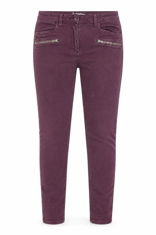 Front view of Great Plains women’s red denim skinny jeans, size UK 10, 27-inch leg