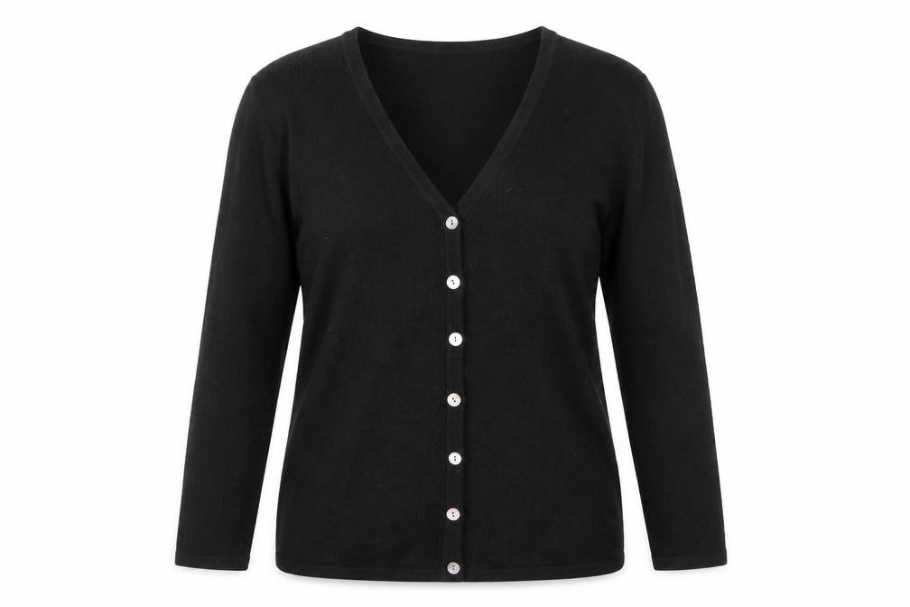Poppy Womens Black  Knit Cardigan Jumper Size 10
