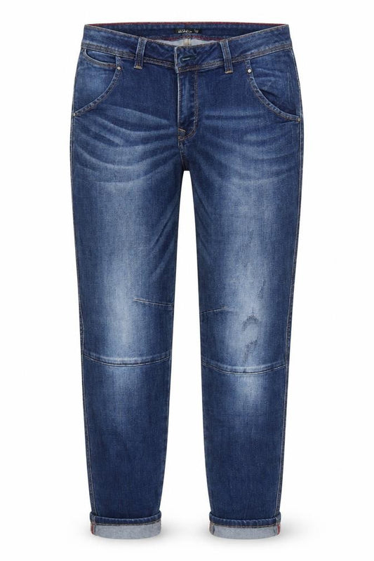 Front view of Diverse women’s blue straight jeans, size UK 8, 28-inch leg