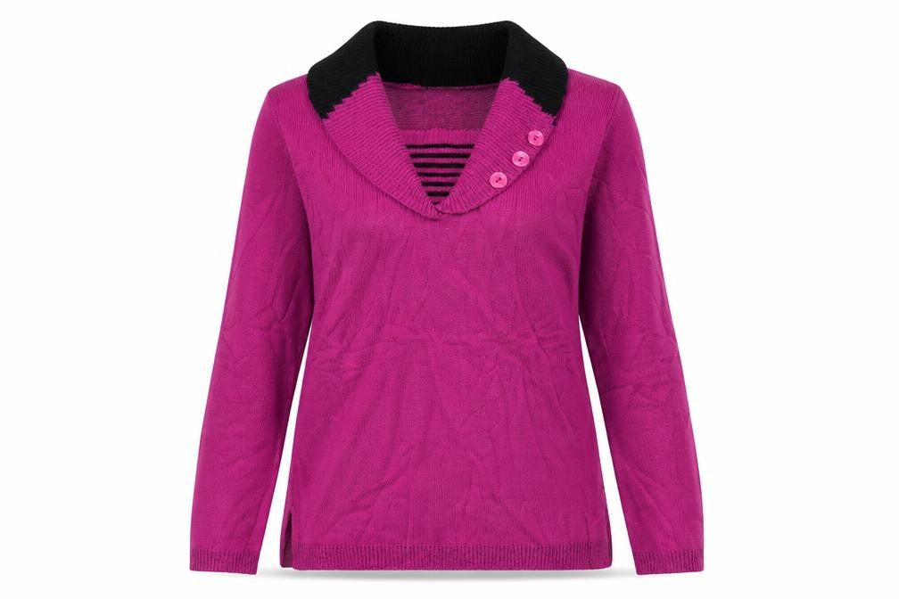 Front view of Preworn women’s pink jumper, size S