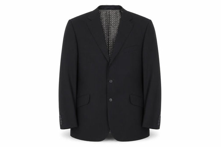 Impressions Mens Black Striped  Jacket Suit Jacket Size 44