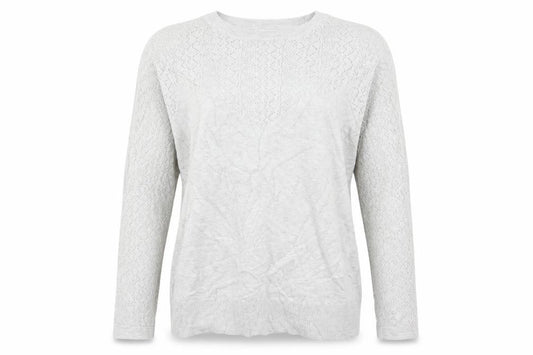 Front view of Warehouse women’s grey basic t-shirt, size UK 12