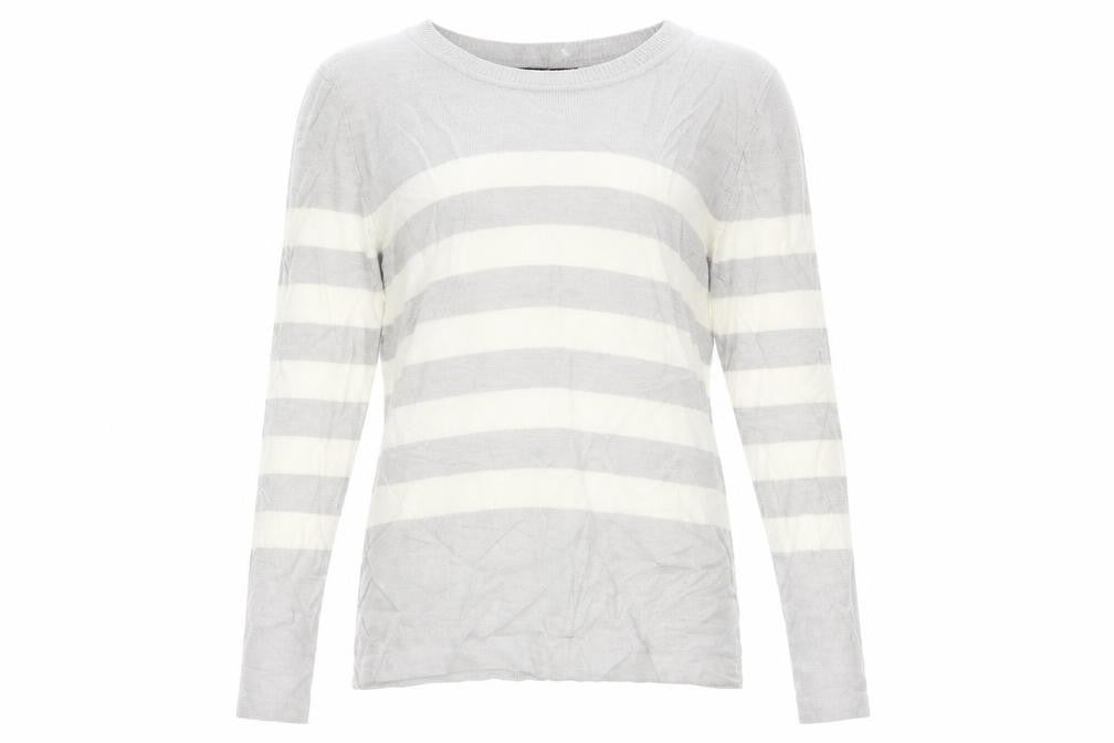 M&S Womens Grey Striped  Pullover Jumper Size 10