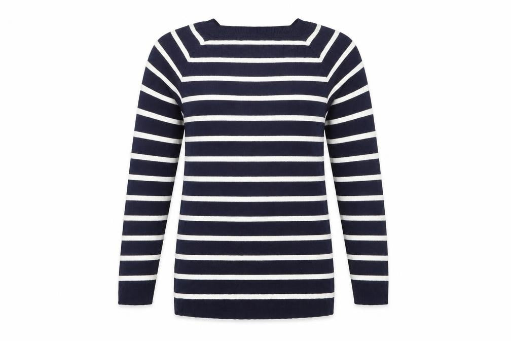 My Hailys Womens Blue Striped  Pullover Jumper Size 12