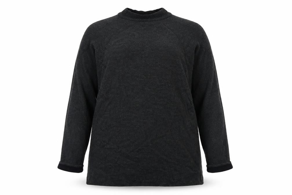 Front view of Topshop women’s grey knit jumper, size UK 12
