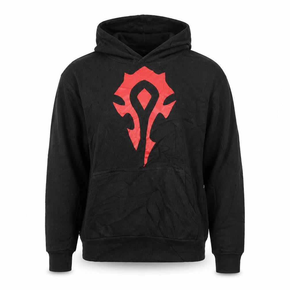 Front view of women’s black pullover hoodie, size XS
