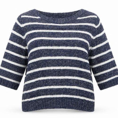 M&Co Womens Blue Striped  Pullover Jumper Size 16