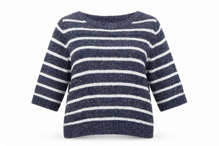 M&Co Womens Blue Striped  Pullover Jumper Size 16