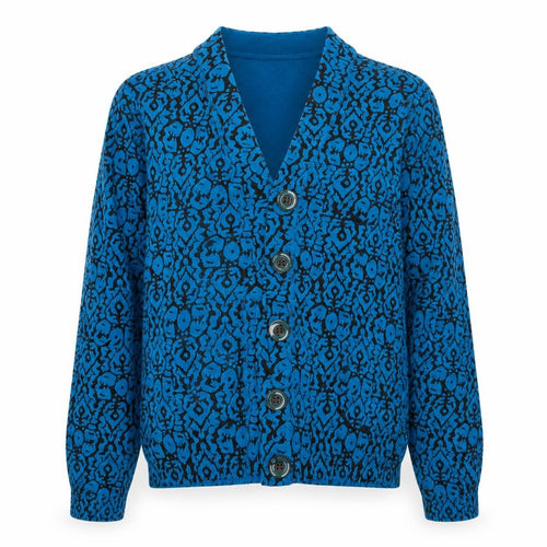 tabi Womens Blue Animal Print  Cardigan Jumper Size XS