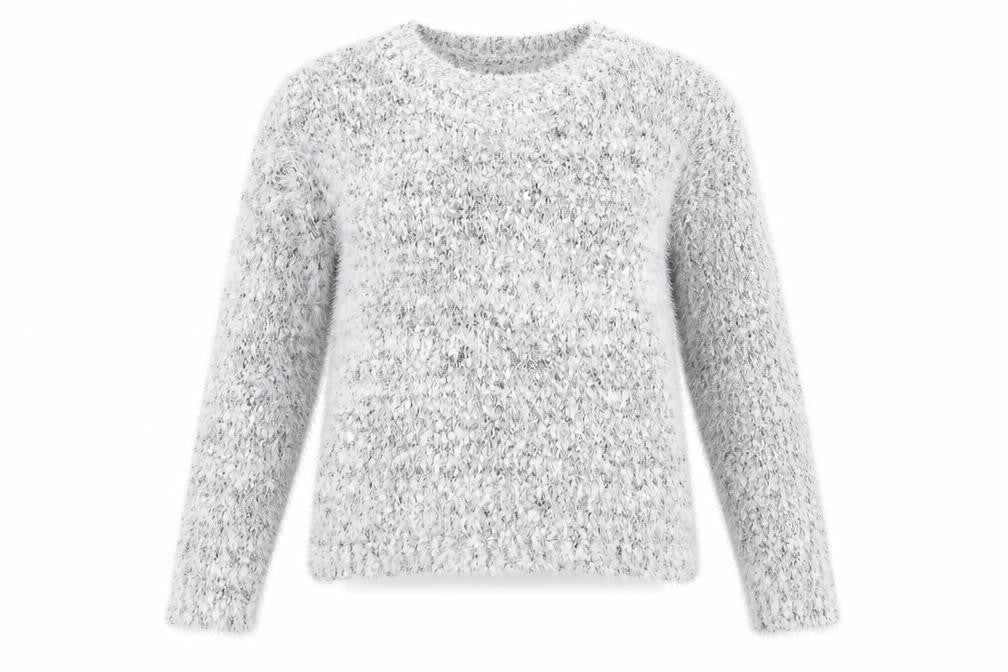Front view of Preworn women’s grey jumper, size UK 10