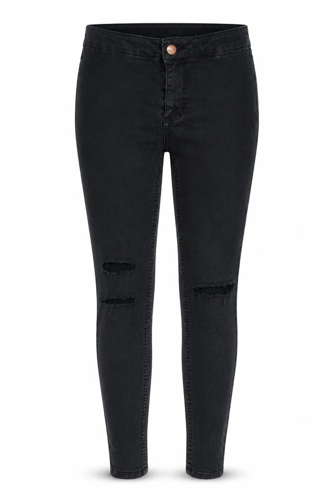 Front view of Next women’s black denim jegging jeans, size UK 10, 27-inch leg