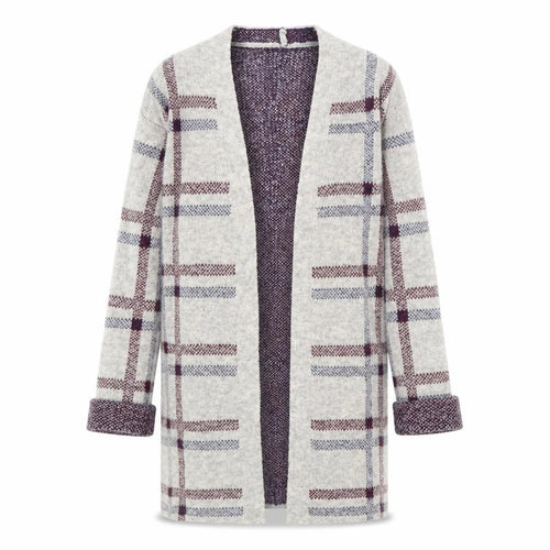 M&S Womens Beige Check  Cardigan Jumper Size S