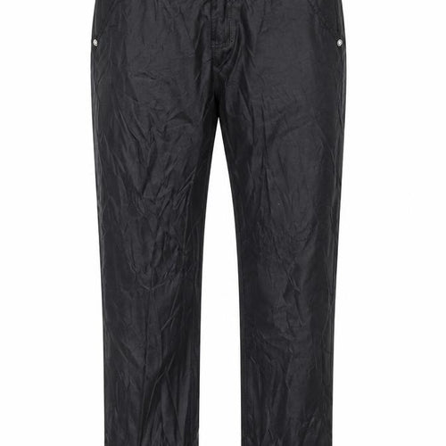 CTM moda Womens Black   Trousers  Size 29 in L30 in - Wet Look