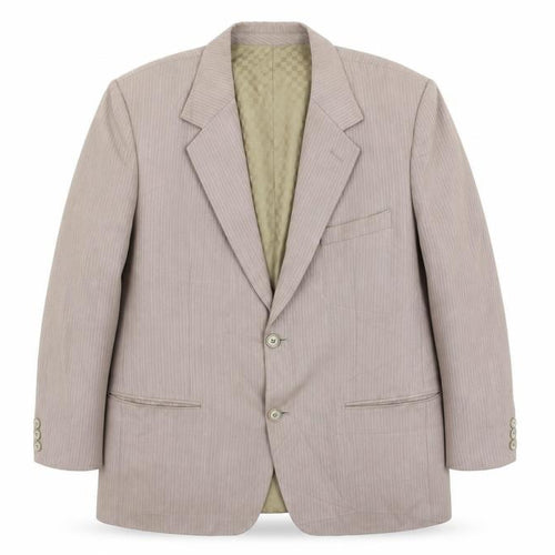 Metro Tailers Mens Brown Striped  Jacket Suit Jacket Size 42