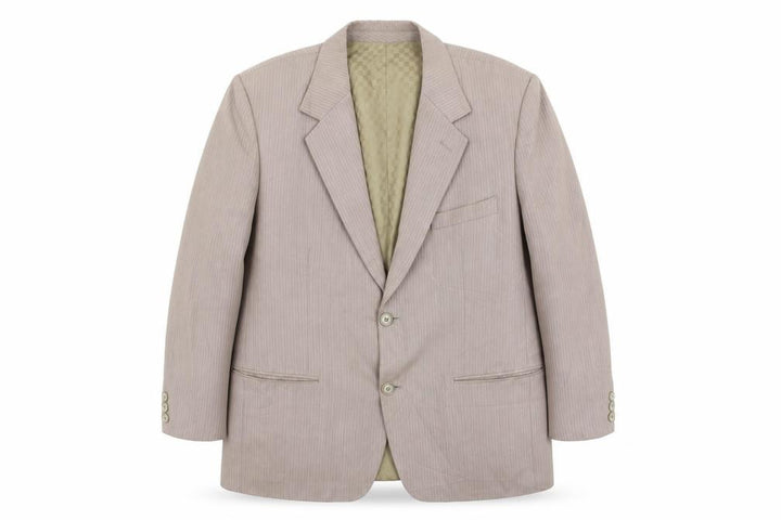 Metro Tailers Mens Brown Striped  Jacket Suit Jacket Size 42