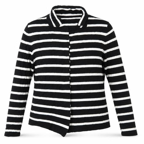 Marks and Spencer Womens Black Striped Knit Cardigan Jumper Size 14