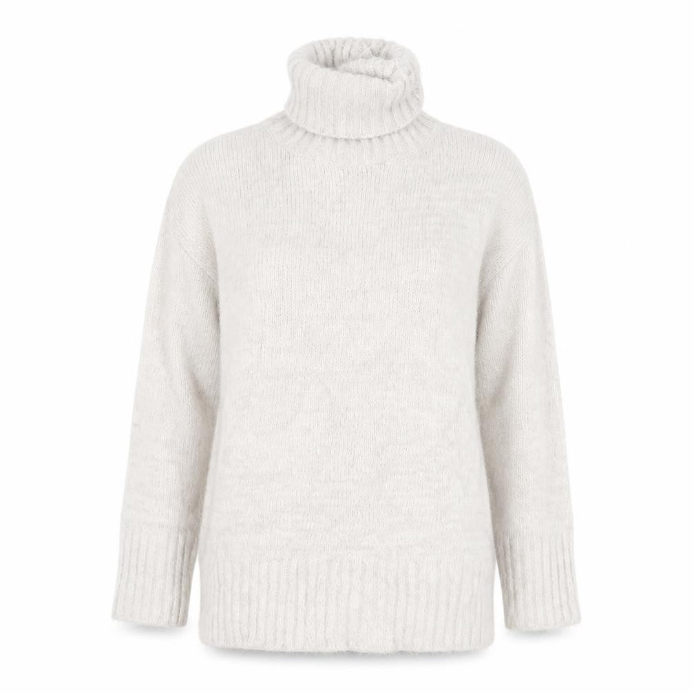 Front view of Missguided women’s beige knit jumper, size UK 8