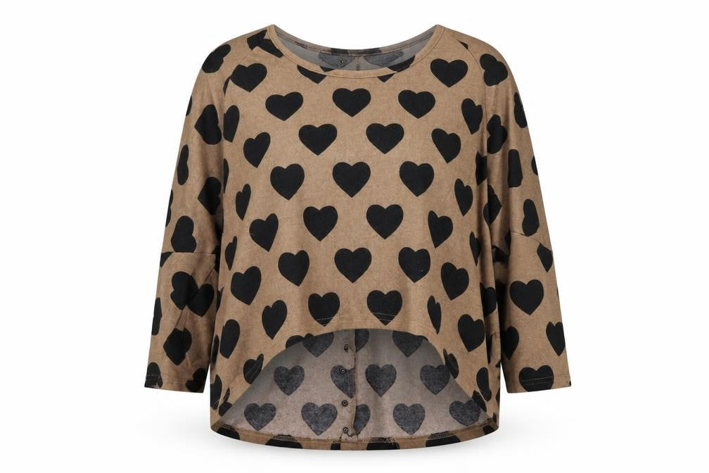 Front view of AX Paris women’s beige polka dot jumper, size L