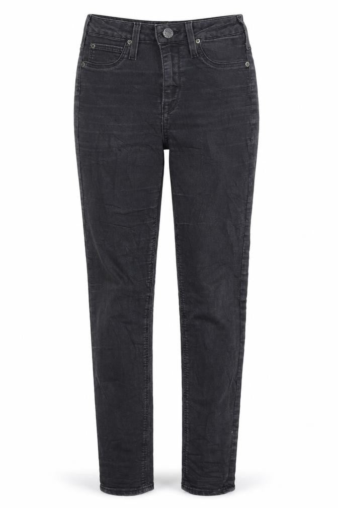 Front view of Lee women’s black skinny jeans, size UK 26, 33-inch leg