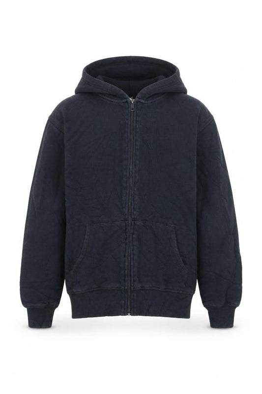 Front view of H&M boys’ black full zip hoodie, size 10-11, years