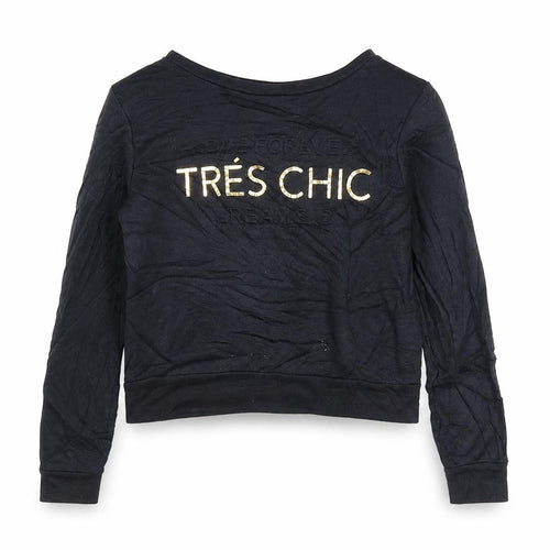 M&Co Girls Black   Pullover Sweatshirt Size 9-10 Years