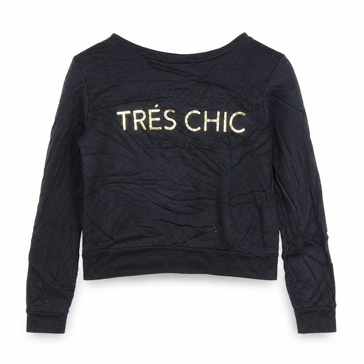 M&Co Girls Black Pullover Sweatshirt Size 9-10 Years