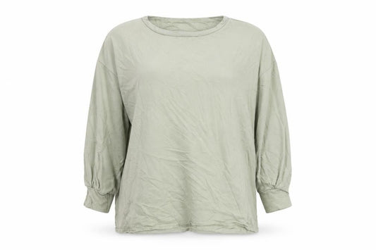 Front view of PRETTYLITTLETHING women’s green pullover sweatshirt, size UK 6