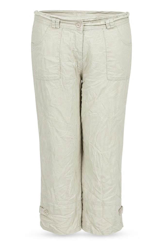 Fabo Womens Beige   Capri Trousers Size 14 L20.5 in