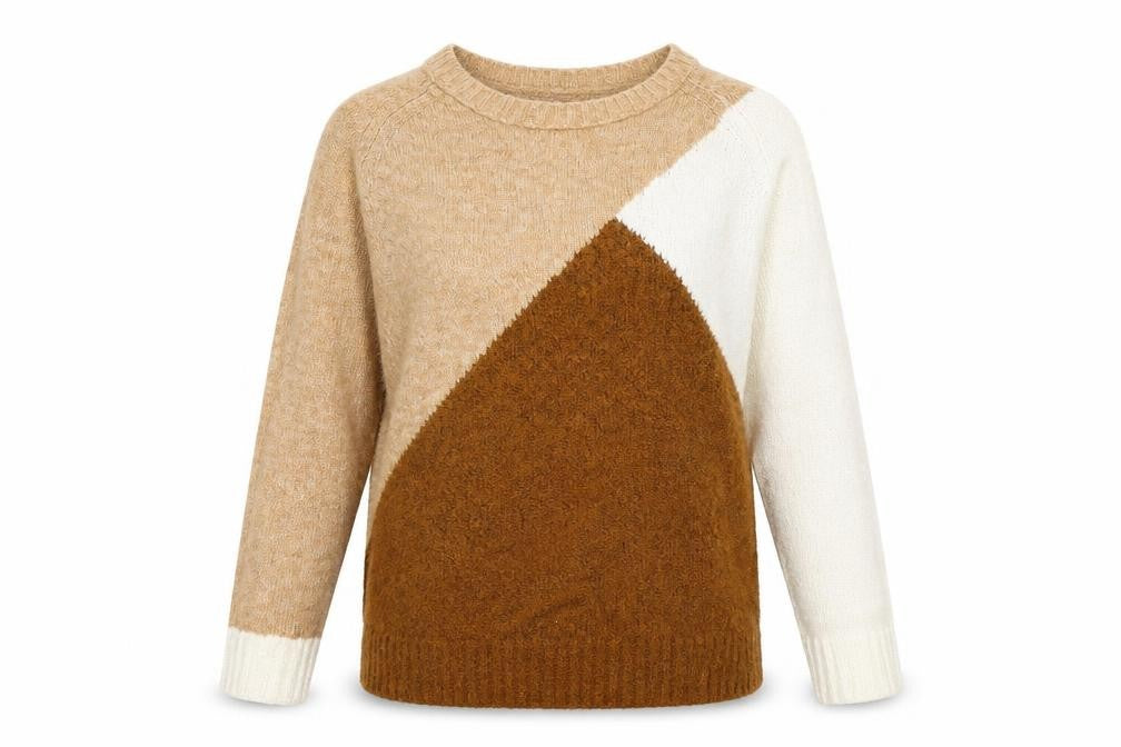 Front view of Marks & Spencer women’s beige jumper, size S