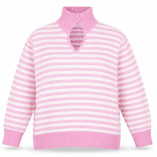 EWM Womens Pink Striped  Pullover Jumper Size L