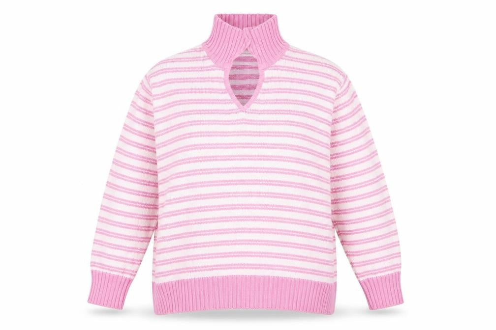 EWM Womens Pink Striped  Pullover Jumper Size L