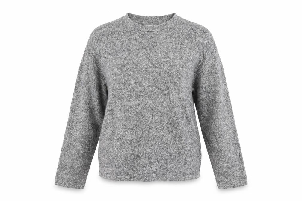 Front view of H&M women’s grey jumper, size S