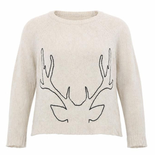 Dorothy Perkins Womens Beige   Pullover Jumper Size 12  - antlers