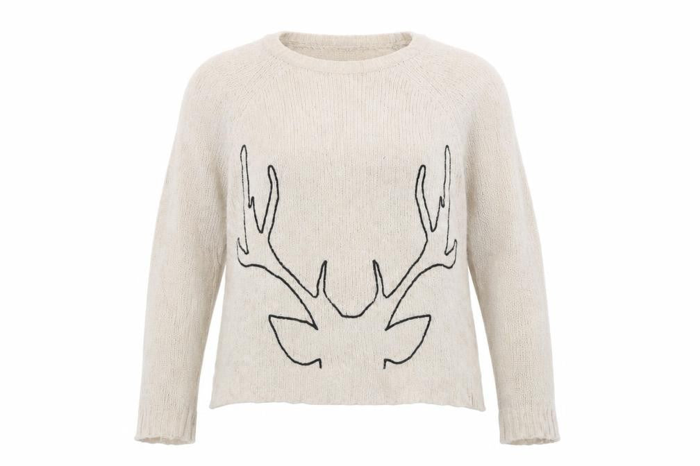Dorothy Perkins Womens Beige   Pullover Jumper Size 12  - antlers
