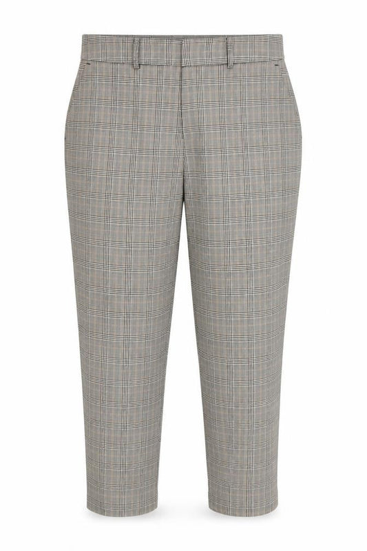 Front view of Dorothy Perkins women’s multicoloured striped rayon trousers, size UK 12, 25-inch leg