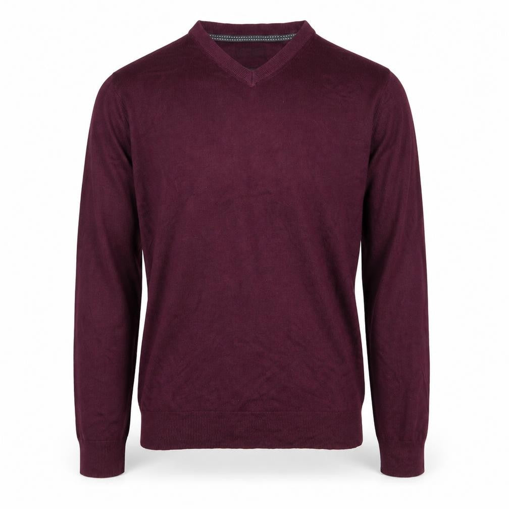Front view of Sandstone & Co Men men’s purple knit jumper, size M